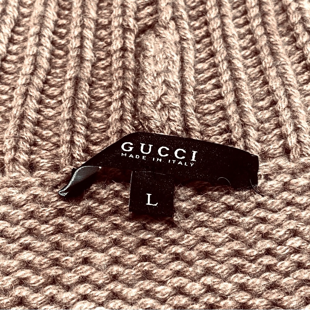 GUCCI KNIT CAMEL WITH TURTLENECK PONCHO. - Picture 7 of 10